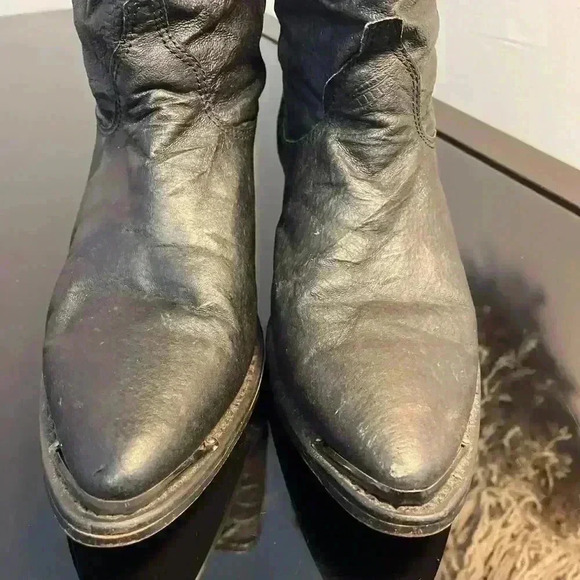 DINGO Womens Cowboy boots slouch Black with silver tip size 6.5 - Picture 3 of 7